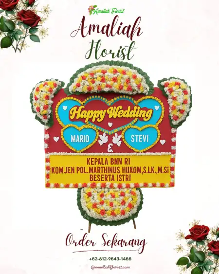 Papan Bunga Pernikahan Bangunan